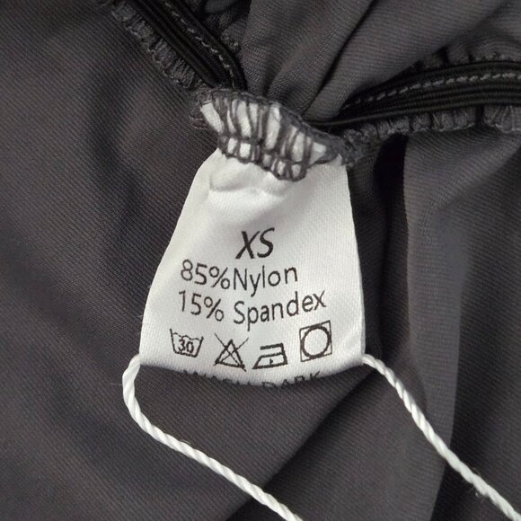 NWT | Gray Ruched Long Sleeve One Shoulder Crop Top Asymmetrical | XSmall - Picture 4 of 5